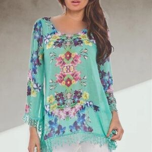 Orchid floral beach coverup MEDIUM